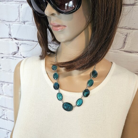 Standout STATEMENT NECKLACE - Stunning, vibrant turquoise beaded necklace - Picture 1 of 6